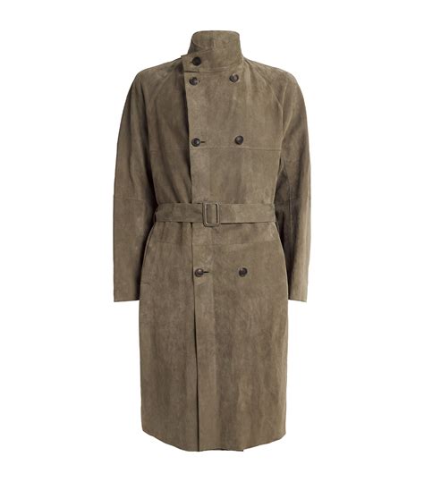 armani suede trench coats.